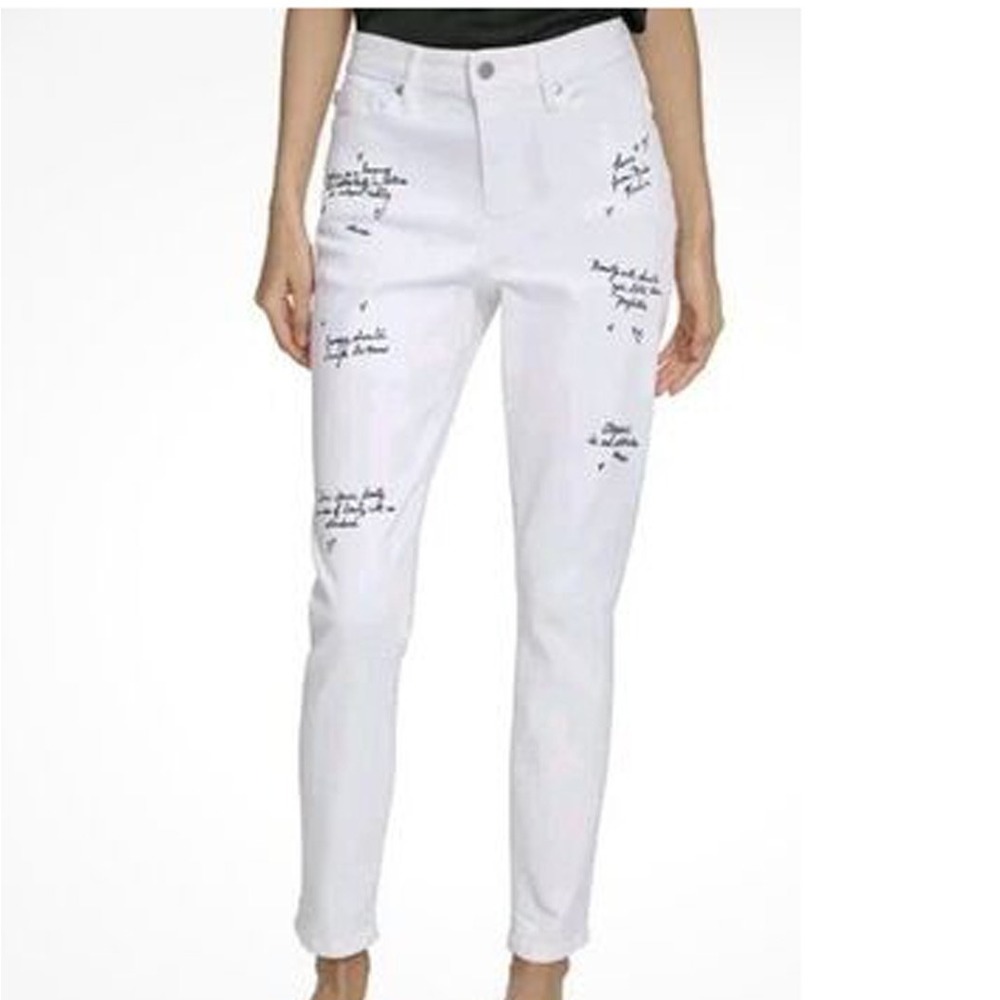 Karl Lagerfeld Paris Jeans White All-over handwriting 32x29